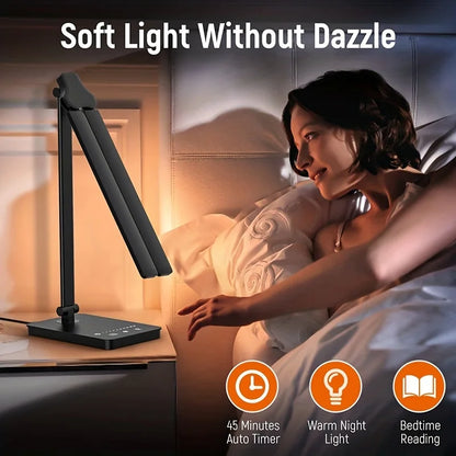 Double Head LED Desk Lamp Dual Swing-arm Table Lamp