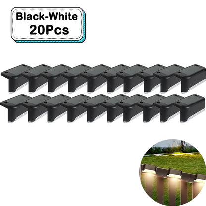 Outdoor Solar Step Lights Warm White LED Waterproof Stair Path Lighting