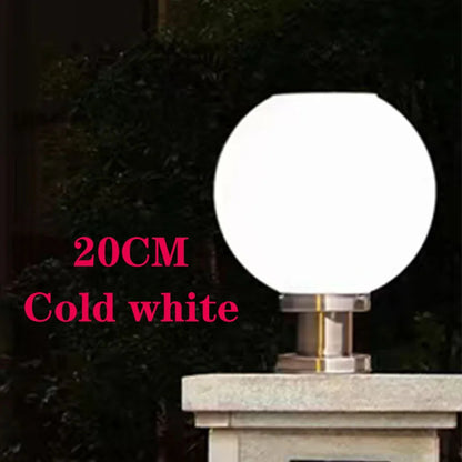 LED Ball Solar Outdoor Light Stainless Steel Solar Post Light