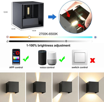 Tuya Outdoor Wall Light, Smart RGBCW Porch Lights