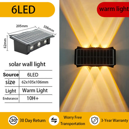 Solar Wall Light Led Courtyard Street Exterior Garden Wall Lighting
