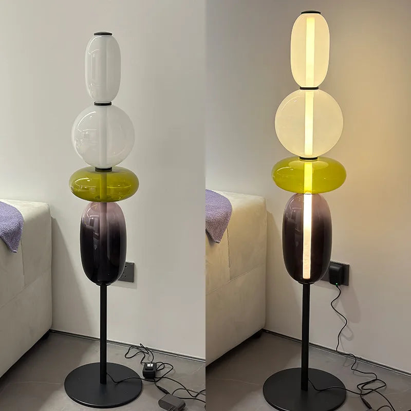 Italian Creative Colored Glass Designer LED Floor Light