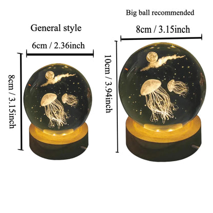 Deep-Sea Jellyfish Crystal Ball Night Light