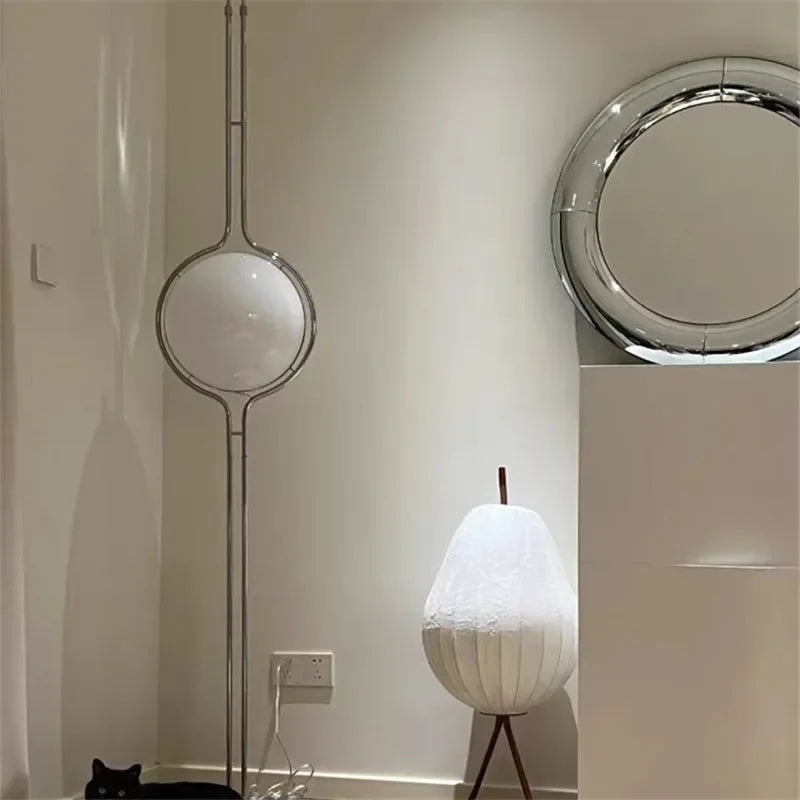 Italy Designer Led Floor Lamp White Ball 2.8 Stand Light