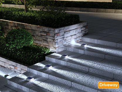 Solar Deck Lights Outdoor Warm White Driveway Lights