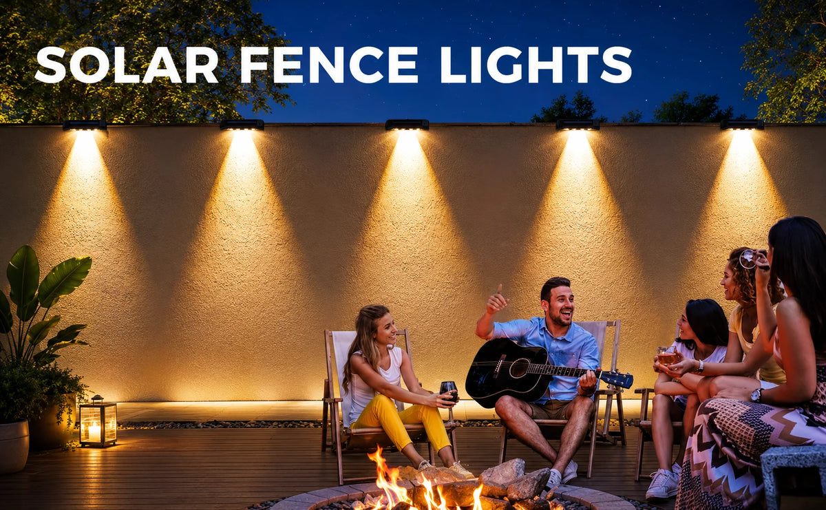 2 Pack Solar Wall Lights 4 LED Solar Fence Lights Outdoor