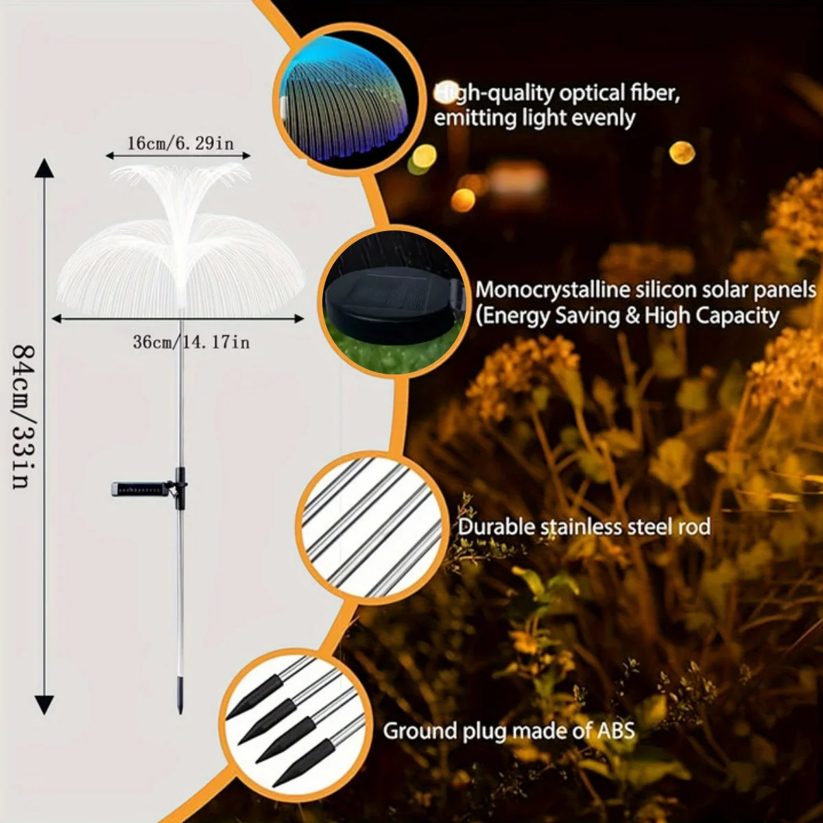 Jellyfish Reed Lights Solar Outdoor Color Changing Lights