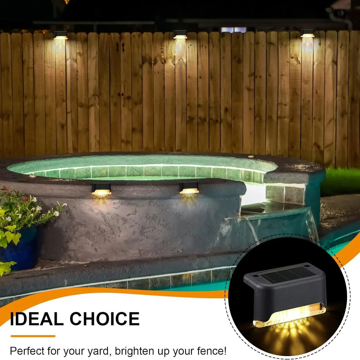 LED Solar Step Lamp Path Stair Outdoor Garden Lights