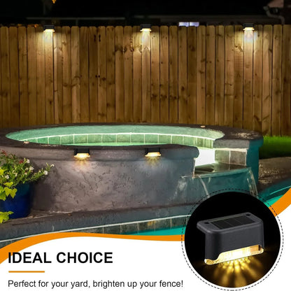 LED Solar Step Lamp Path Stair Outdoor Garden Lights