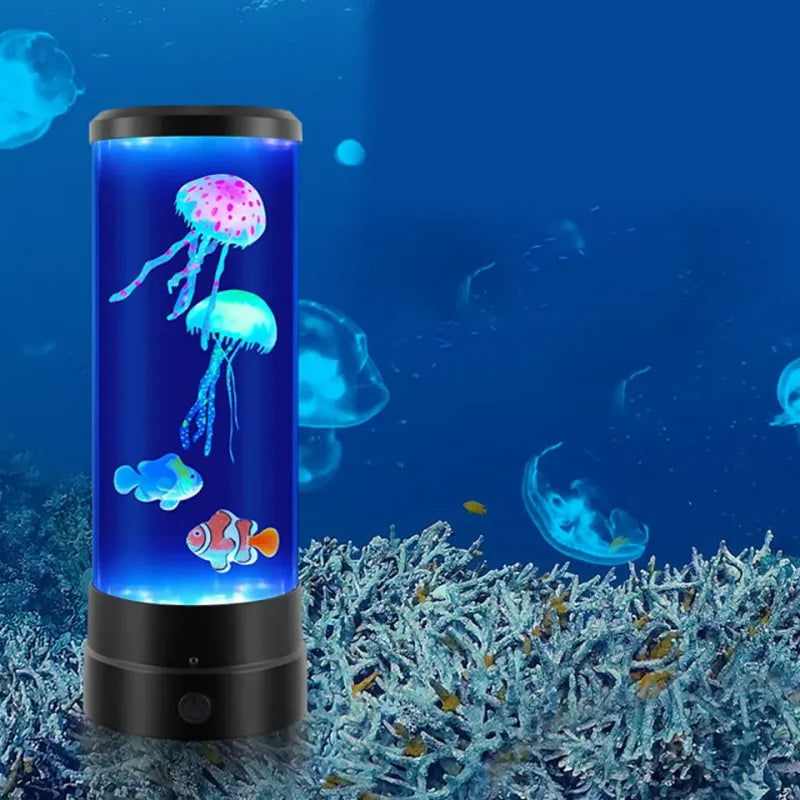 7 Color LED Fantasy Jellyfish Lava Lamp Round Jellyfish
