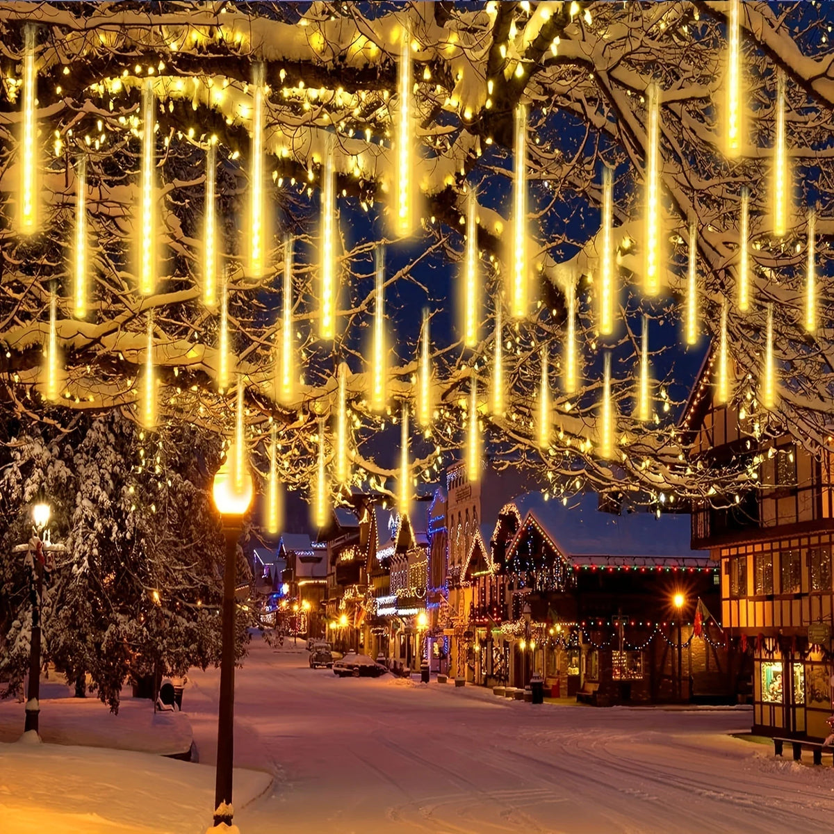 1pc 30CM Solar Meteor Shower Lights Icicle Lights Outdoor