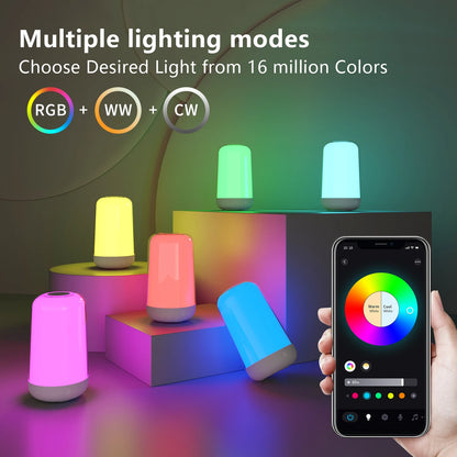 Smart Touch Bedside Table Lamp Dimmable RGB Bluetooth