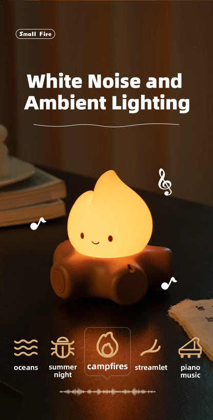 Campfire Night Lights With White Noise Creative Room Decoration