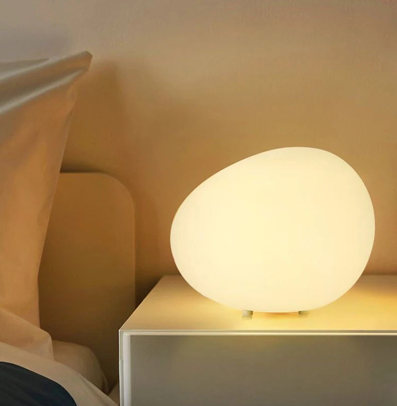 Round Stone-Shaped Modern Bedroom Study Atmosphere Desk Lamp