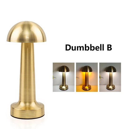 Retro Mushroom Led Table Lamp Rechargeable Stepless Night Light