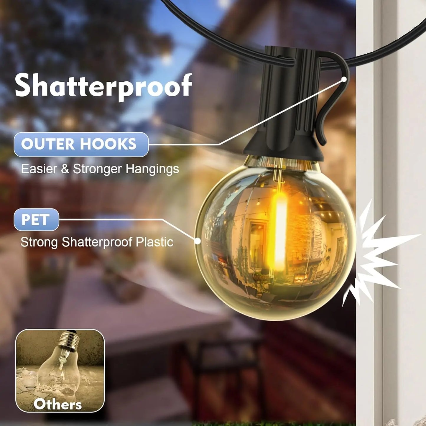 G40 LED Globe String Lights Outdoor EU Plug