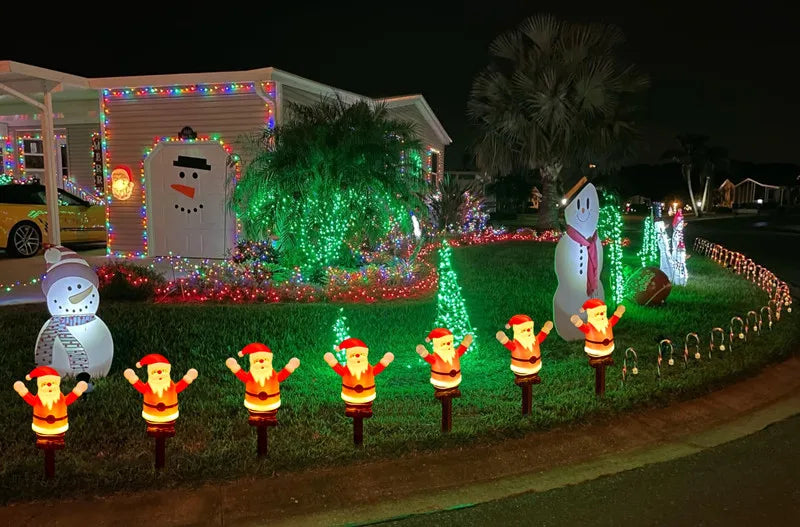 Christmas Santa Claus Pathway Lights Garden Stake Lights