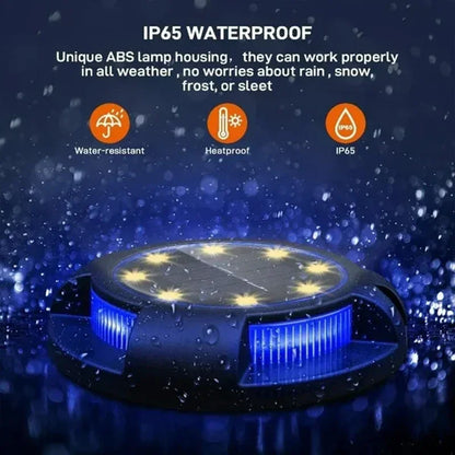 Solar Lights Outdoor 12LEDs Disk Underground Lamp Yard Decoration
