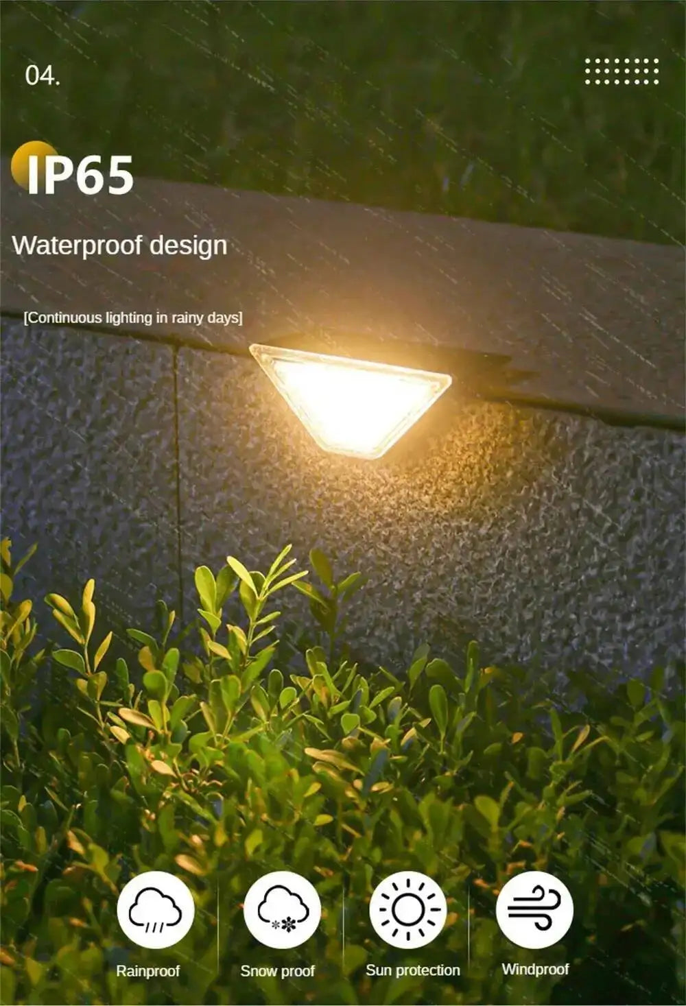 Solar Lights for Outdoors Stair Lamps Warm White LED Step Light