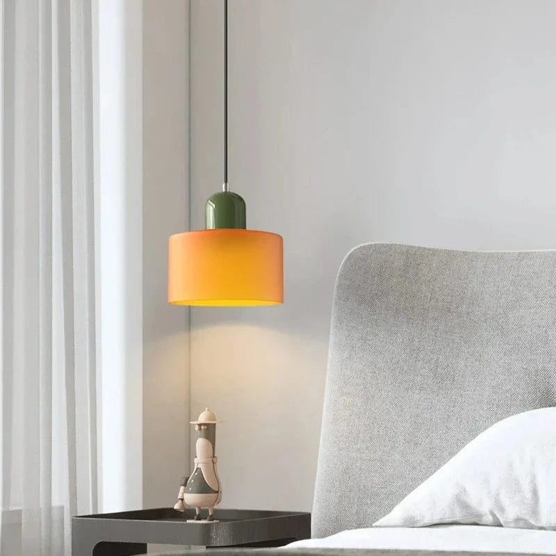 Nordic Modern Glass Bedroom Bedside Long Line Small Chandelier