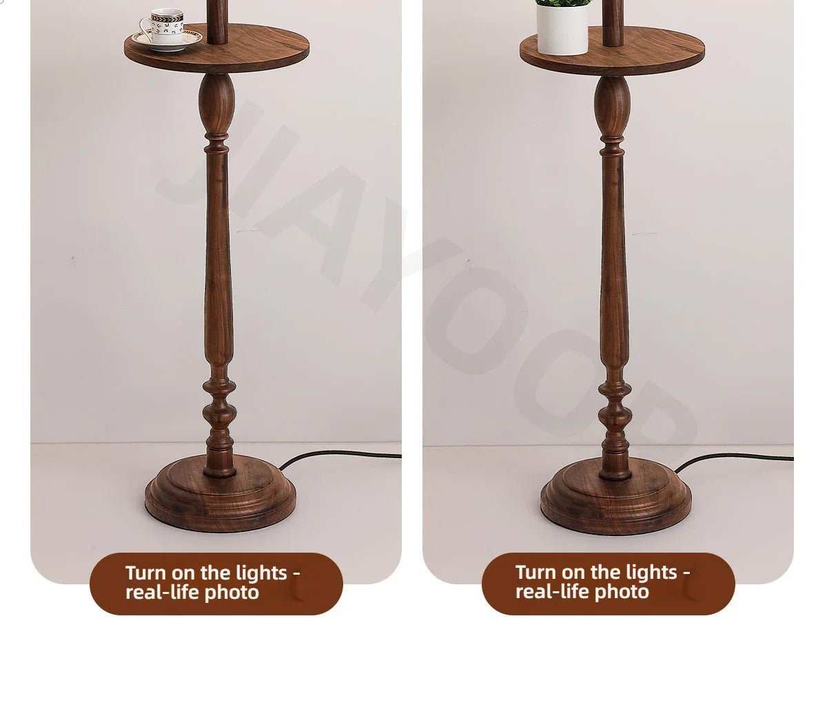 French Retro Solid Wood Floor Lamp Living Room Standing Lamp