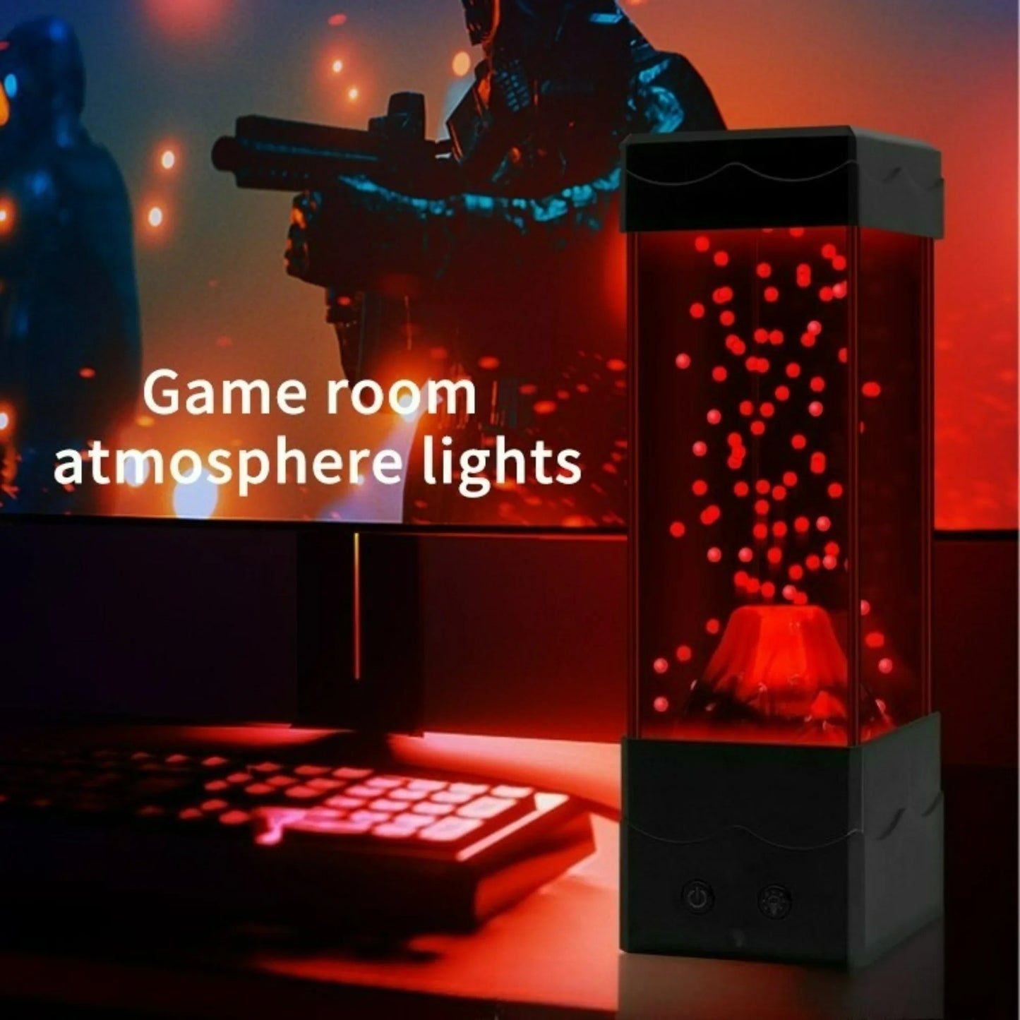 LED Lava Volcano Lamp with Remote Control RGB Light