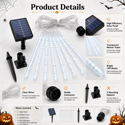 Solar Meteor Shower Lights Outdoor Meteor Lights 8Tubes