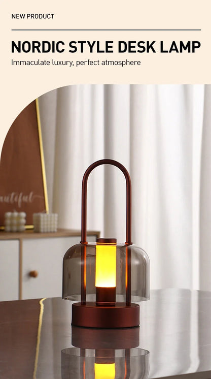 Modern Retro Nordic Desk Lamp Rechargeable Indoor Table Lamp