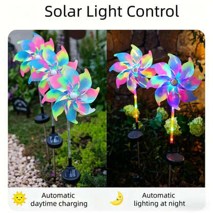1PC Colorful Windmill Solar Garden Lamp Outdoor Pathway