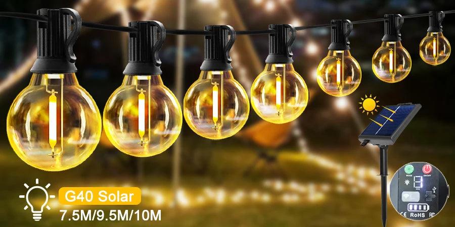 G40 LED Outdoor String Ball Lights Shatterproof Patio Lights