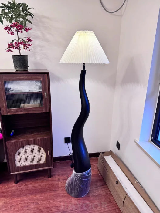 Vintage Living Room Floor Lamp Nordic Mushroom Wood Grain Light