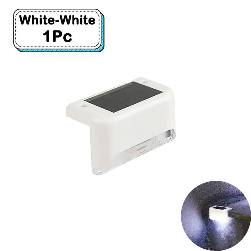 Outdoor Solar Step Lights Warm White LED Waterproof Stair Path Lighting