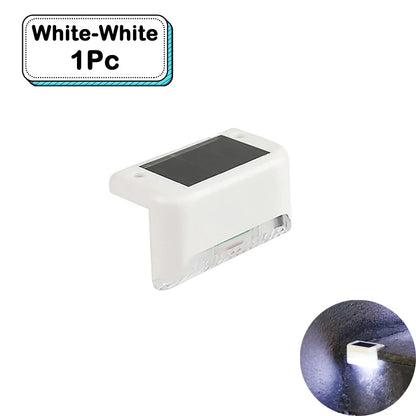 Outdoor Solar Step Lights Warm White LED Waterproof Stair Path Lighting