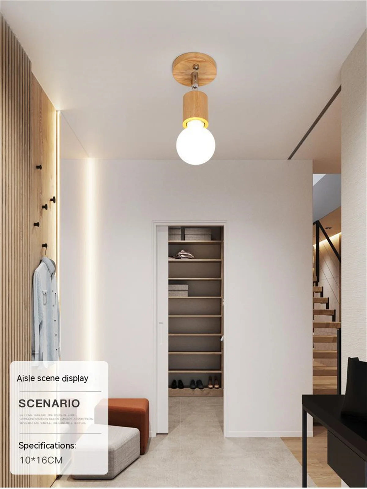 Wooden Spotlights Surface Mounted Household LED Rotating