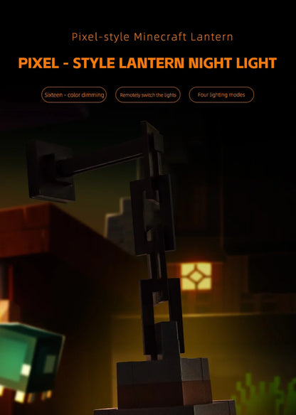 Pixel Style Night Light Portable Lantern Tabletop Ornament