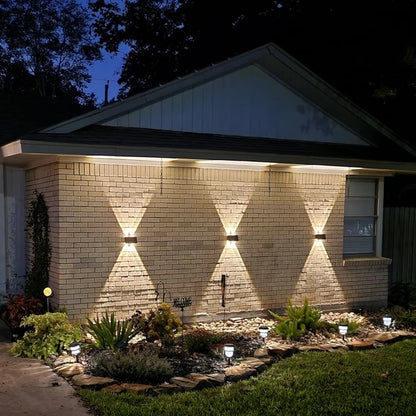 Super Bright Solar Lights Up Down Outdoor Waterproof Lamp