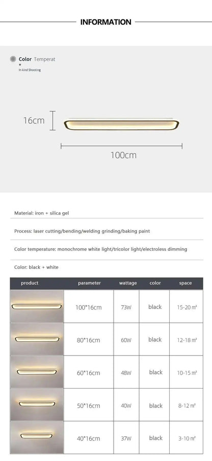 Long Strip LED Ceiling Lights Modern Simple Corridor Aisle