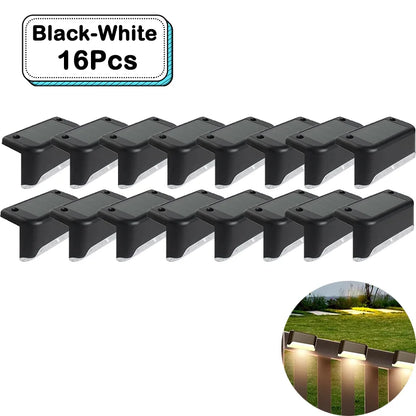 Outdoor Solar Step Lights Warm White LED Waterproof Stair Path Lighting