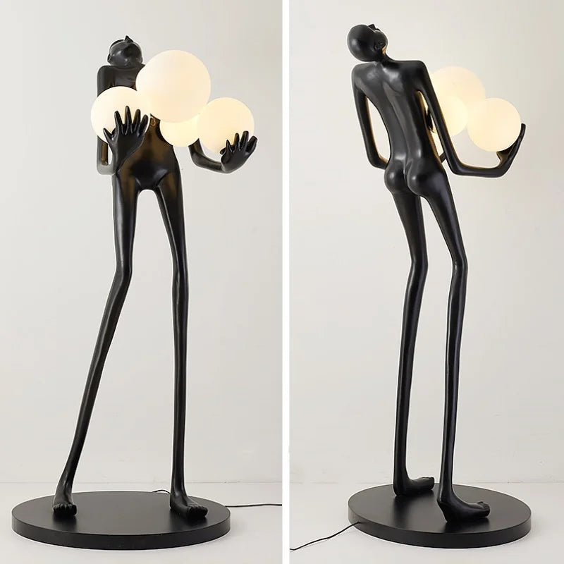Nordic Humanoid Floor Lamp Sculpture Design Exhibition Lamp