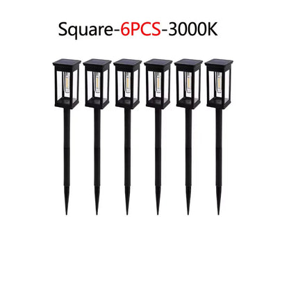 6Pack Retro Solar Pathway Lights Outdoor Waterproof Lighting
