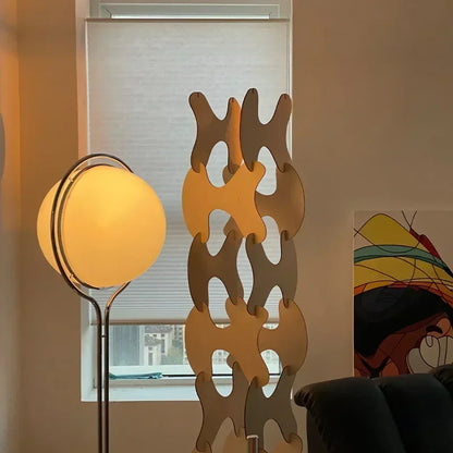 Nordic Floor Lamp Chrome Metal White Acrylic Ball Lamp