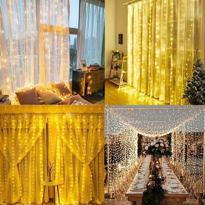 6x3M LED USB Curtain String Fairy Lights Christmas Garland
