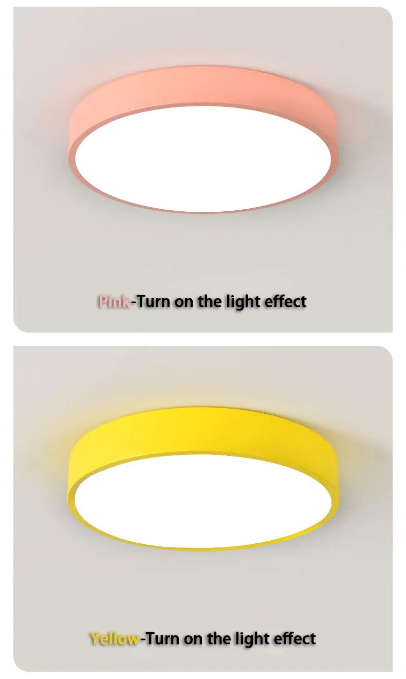 LED Nordic Ceiling Light Circular Grain Macaron Lamp