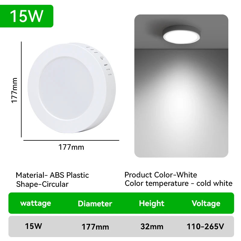 Led Ceiling Lights Fixture 110V 220V Ultra Thin Panel Lamp