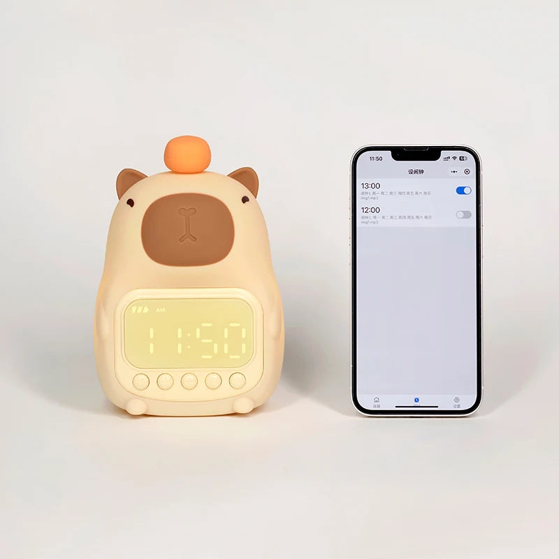 Capybara Alarm Clock with Night Lights Sleep Wake Up Clocks