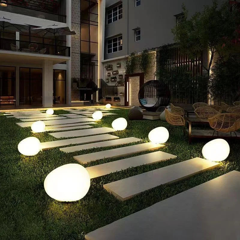 LED Solar Powered Goose Warm Stone Lights Outdoor Decorative