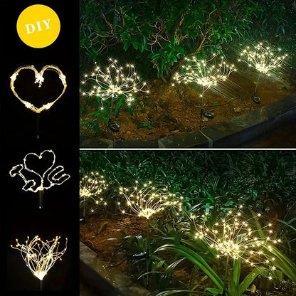 Solar Firework Light Waterproof Outdoor 8 Lighting