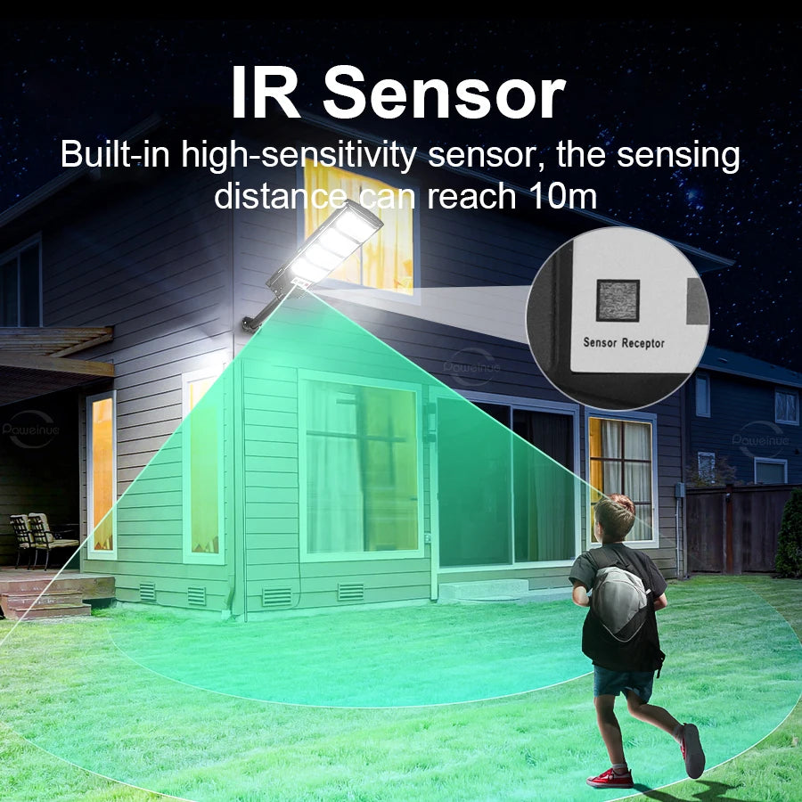 Waterproof Street Lamp Floodlight With Motion Sensor Garden Wall Yard Light