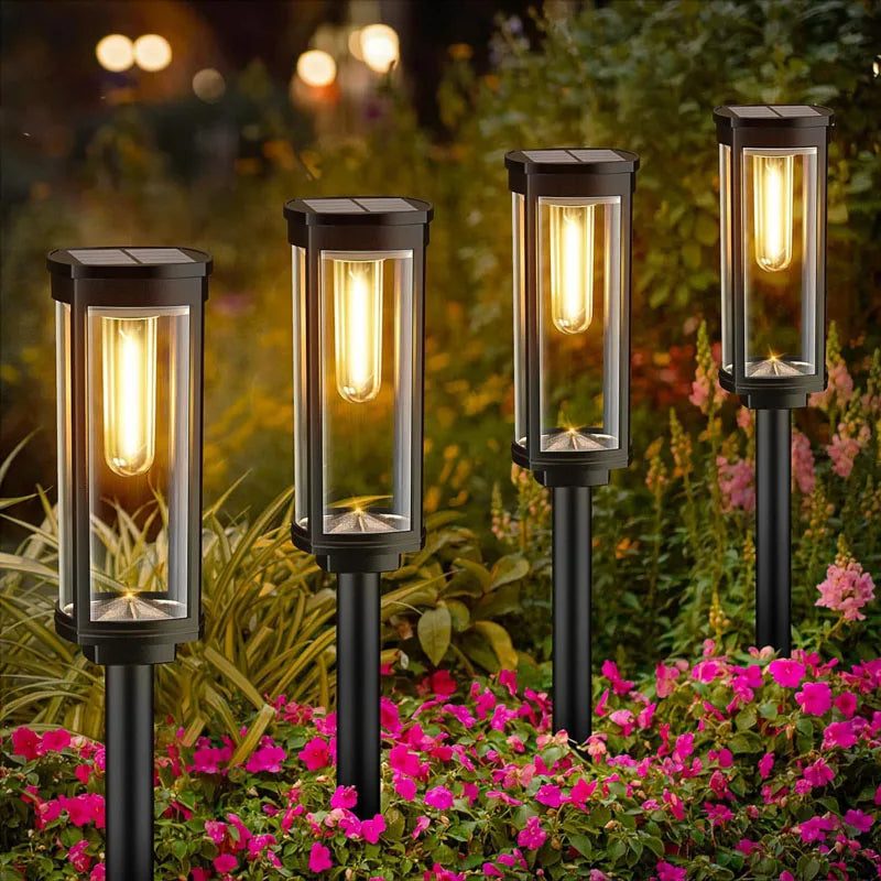 6Pack Retro Solar Pathway Lights Outdoor Waterproof Lighting