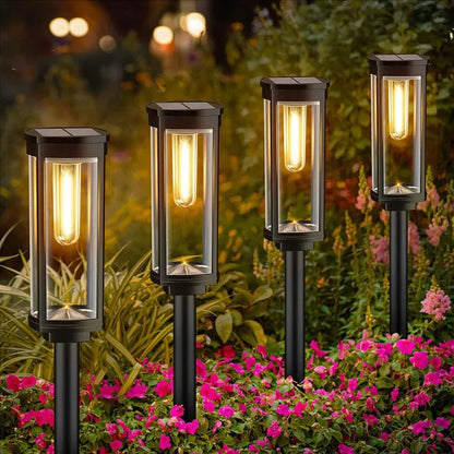 Retro Solar Pathway Warm Lights Outdoor Garden Incandescent Bulb